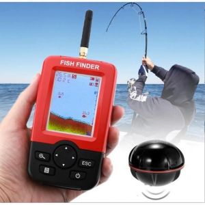Sondeur de pêche - Portable - Détecteur de poisson sans fil - Écran LCD - Portée 100 m - Sonar 125 KHz