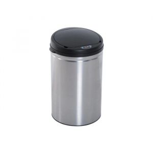 HOMCOM Automatique Sensor Poubelle IR Sensor Rond 30L Seau int&eacute;rieur en option inox