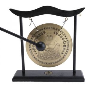 GONG SUR SOCLE - Décoration Bouddha Rieur