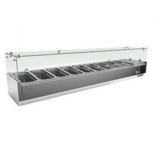 Saladette réfrigérée à poser sur table ou comptoir - 9 bacs GN 1/3 - Vitrine à ingrédients
