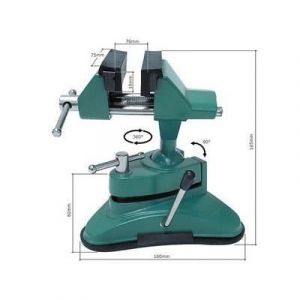 Etau a ventouse avec tete standard machoires 75mm