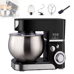 Robot de Cuisine 3 en 1 Robot Patisserie Multifonction 5L 6 Vitesses Robot P&eacute;trin Professionnel pour M&eacute;langer P&eacute;trir Remuer