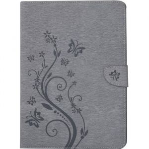 Pour Samsung Galaxy Tab A 97 SM-T550 Coque tablette Housse &eacute;tui &agrave; rabat Gris papillons PU Cuir Portefeuille Protection