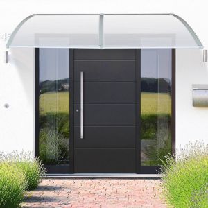 Marquise-Auvent de porte et de fen&ecirc;tre DIY en Polycarbonate anti UV - ERROLVES - Transparent - 100*200 CM