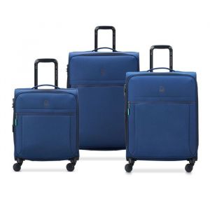 DELSEY PARIS - BE  - Set de 3 valises souples 545cm/ 65cm/ 76cm - Bleu jean