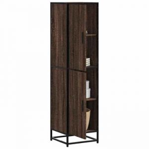 vidaXL Buffet haut ch&ecirc;ne marron 355x35x139 cm bois ding&eacute;nierie m&eacute;tal armoire lat&eacute;rale armoire de rangement haute 849058