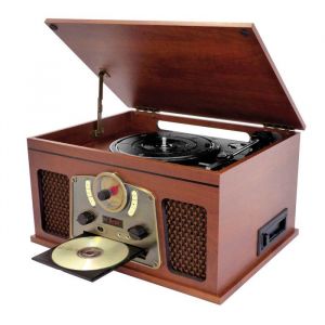 Chaîne Hifi INOVALLEY RETRO10E-BTH-N vinyle avec Fonction encoding Bluetooth CD K7 Audio FM USB