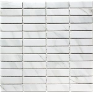 Mosaïque en bâtonnets Carreau céramique aspect pierre blanc gris Carrelage cuisine MOS24-STSO01