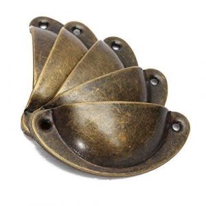 10 Poign&eacute;e de Coquille Vintage pour Tiroir Armoire Meuble Cuisine Fer Incurv&eacute; Bouton de Porte de Placard Retro 82 cm x 35 cm