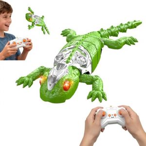 Gecko Radiocommand&eacute; Lezard T&eacute;l&eacute;command&eacute; avec Yeux LED Lumineux L&eacute;zard Robot Jouet pour Garcon Fille Cadeau Enfants 3 4 5 6 7 8