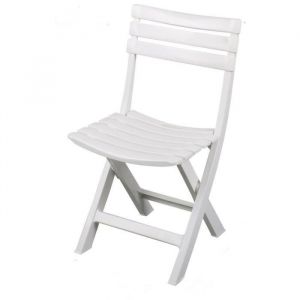 blanche CHAISE FAUTEUIL DESIGN PLASTIQUE PLIANT PLIABLE PLAGE CAMPING