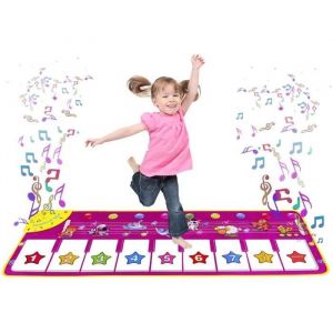 Tapis de jeu musical pour enfant - M Zimoon - Tapis de danse et de piano avec 8 sons danimaux - Violet