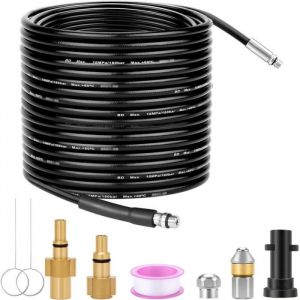 20m Tuyau de Nettoyage Haute Pression 200 bar 60 &deg;C Deboucheur Canalisation pour Karcher K-Series (K1-K7)& Lavor avec Adaptateur