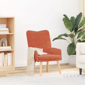 Fauteuil Relaxant - CLOUD - rouge orange en velours côtelé - Taille Standard EU1165