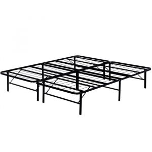 Sommier d'appoint pliable en métal - SANIVERRE - 140 x 200 cm - Noir - Pratique et peu encombrant