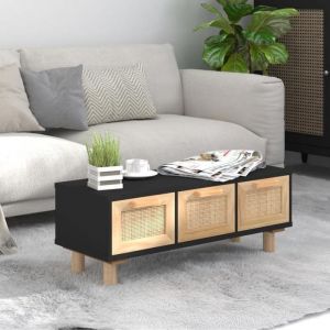 PromoTable de Salon LMT - Table basse Noir 80x40 Table basse Noir 80x40x30cm - Bois ding&eacute;nierie et pin massif ABHT 3615023
