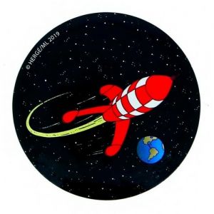Aimant décoratif de Tintin la fusée lunaire (55mm)