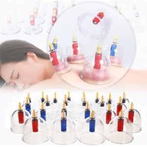 Coffret 24 Ventouses Ventouse kit outil Traditionnel Chinois Médical Vide Ventouses Corps Massage Sain