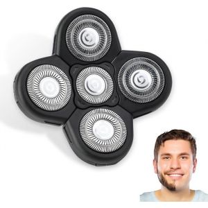 Lot De 5 Têtes De Rechange Pour Rasoir Électrique 5D Lavables - Accessoires Pour Tête Et Visage