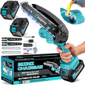 Mini Tronçonneuse À Batterie 10000Mah 6 Pouces 880WPetite Tronconneuse Thermique Coupe Branche Electrique Scie Electrique
