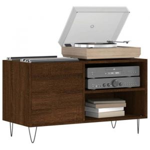 Bon plan Armoire &agrave; disques - meuble &Eacute;tag&egrave;re Colonne - JILI HOT - ch&ecirc;ne marron 85x38x48cm - Bois ding&eacute;nierie - Pour salon/bureau