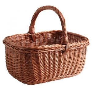 Panier rectangulaire en osier BUFF - Dimensions 38x30x20-33cm - Coloris caramel
