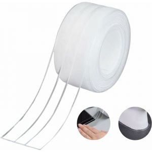 Bande dÉtanchéitéSalle de Bain Joint Double Pli Silicone Blan Ruban Baignoire Auto-Adhésif/Imperméable Mildiou Prévention Cafa