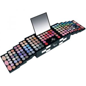 Coffret Cadeau Maquillage - GLOSS - Palette Waterfall - 120 Ombres à Paupières - 22 Baumes à Lèvres - 6 Blushs