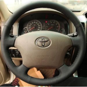 Couvre-Volant - Keepoma - Noir - Cuir v&eacute;ritable - Compatible Toyota Land Cruiser - Prado 120