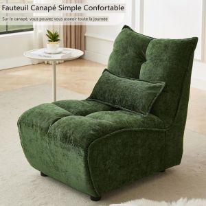 JIEXI Canap&eacute; Compress&eacute; Dossier et Courbe Ergonomique Canap&eacute; Paresseux (Vert)