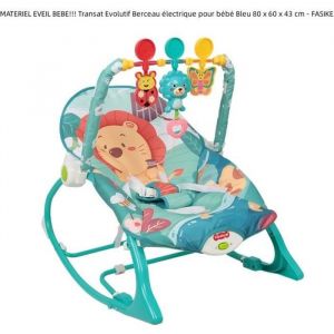 Transat Evolutif Berceau &eacute;lectrique pour b&eacute;b&eacute; Bleu - FASIKE - Musical - Evolutif - Vibration