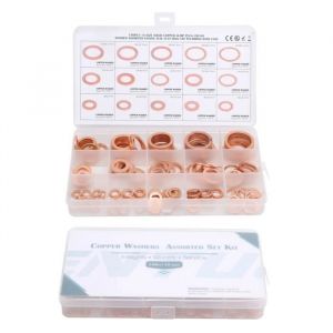 Sonew Joint détanchéité 150pcs Anneau dÉtanchéité Plat Joint en Cuivre Rouge Joint Torique Rondelle dÉtanchéité