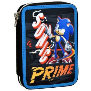 Trousse garnie - SONIC - Prime Time - 2 compartiments - 18 cm - Zippée
