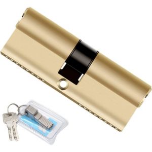 Cylindre De Serrure 40/40 (80Mm) Serrure À Doublé Cylindre Porte Cylindre Avec 8 Clés Finition En Laiton Serrure De Porte Antic