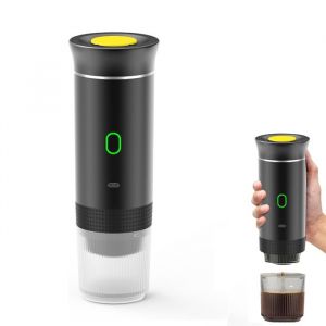 Machine à Café Portable Expresso Cafetière Rechargeable 12V Compatible avec Petites Capsules Grandes Capsules et Café Moulu