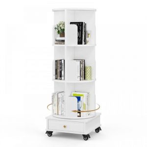 MIPAN. Biblioth&egrave;que Compartiments Ouverts - &Eacute;tag&egrave;re de Rangement- Meuble Escalier pour Salon Bureau Chambre -40x40x110cm - Blanc