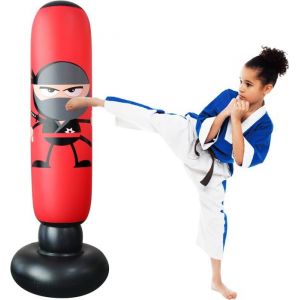 Sac de Frappe Enfant160cm Sac de Boxe GonflablePunching Ball EnfantsPunching Formation Tumbler Sac pour Enfants Adultes