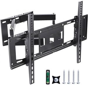 Support Mural TV pour T&eacute;l&eacute;vision Plat et Incurv&eacute; LCD LED 32-85 Pouces jusqu&agrave; 60KG Support TV Mural orientable et Inclinable