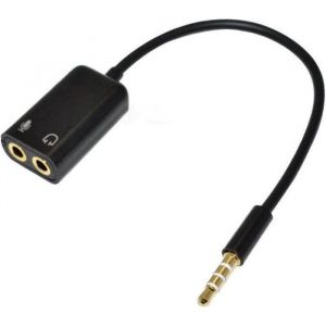 Câble adapteur combiné micro-casque / écouteur - microphone pour Iphone PS4/PS3/PC - 3.5 mm 1x (M) 2x (F) 15cm