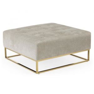 Pouf carré en tissu beige - Paris Prix - Lakota - 90cm