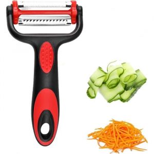 3 en 1 Econome a Julienne - Econome Spaghetti Legumes Eplucheur L&eacute;gumes avec poign&eacute;e antid&eacute;rapante est Id&eacute;al pour peler。