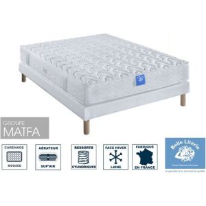 Ensemble matelas Diadème BELLE LITERIE 130x190 + sommier tapissier + jeu de 4 pieds offerts