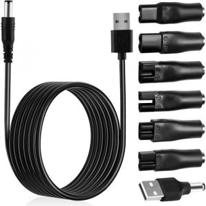 Chargeur De Rasoir 7 Pi&egrave;ces 5V C&acirc;ble Universel Pour Tous Les Types De Tondeuses &Eacute;lectriques Rasoir Cordon DAlimentation Cc[YR237]