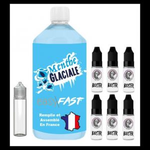 E liquide MENTHE GLACIALE - 6  mg easy/fast- 230 ml - 50/50 MPGV/VG - arôme naturel + 3 boosters + 1 chubby 60ml