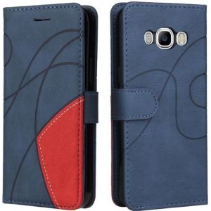 téléphone Etui pour Samsung Galaxy J3 2016 SM-J510Protection Housse Style rétro givré en Cuir PU[Fonction Support] -bleu KTJPMI