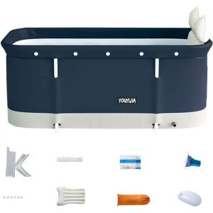 Baignoire pliable - ZGEER - 120x60CM - Blanc - Pliable - Mixte - Adulte - Présence parentale préférable