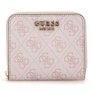 GUESS Porte-monnaie vieux rose crème pour femme - Zamira SLG Zip Around Wallet S Orchid Logo 300390