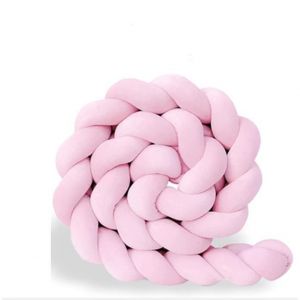 Tour de Lit tresse 200 cm Tour de Lit B&eacute;b&eacute; pour Berceau Tour de Lit Lavable Tour de Lit Bebe (rose).