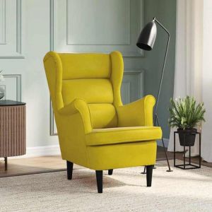 Fauteuil scandinave de relaxation MVS - Fauteuil j Fauteuil jaune moutarde velours 84190