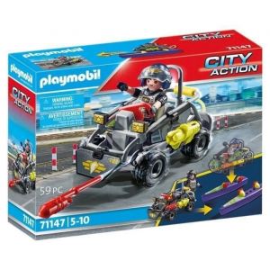 PLAYMOBIL 71147 Quad transformable de bandit Les policiers Unité délite City Action Dès 5 ans